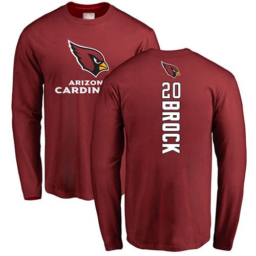 Arizona Cardinals Men Maroon Tramaine Brock Backer NFL Football #20 Long Sleeve T Shirt
